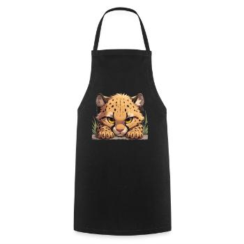Cheetah Geparde Gepard - Cooking Apron - black - Front - AI Model Male 185 dark (185cm)