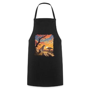 Cheetah Geparde Gepard - Cooking Apron - black - Front - AI Model Male 185 dark (185cm)