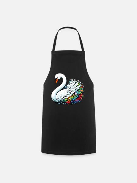 Schwan - Kochschürze - Schwarz