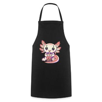 Thé à bulles Boba BubbleTea Kawaii Japan Tea Kpop - Tablier de cuisine - noir - Devant - AI Model Male 185 dark (185cm)
