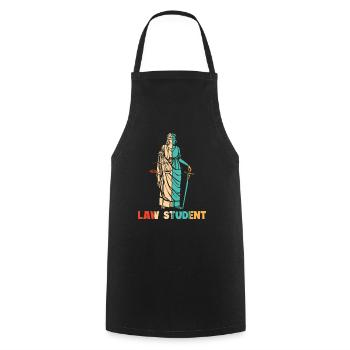 Rétro Études juridiques Faculté de droit Université Droit - Tablier de cuisine - noir - Devant - AI Model Male 185 dark (185cm)