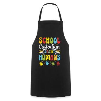 Gardien D’école De Minuscules Humains Drôle Concierge - Tablier de cuisine - noir - Devant - AI Model Male 185 dark (185cm)