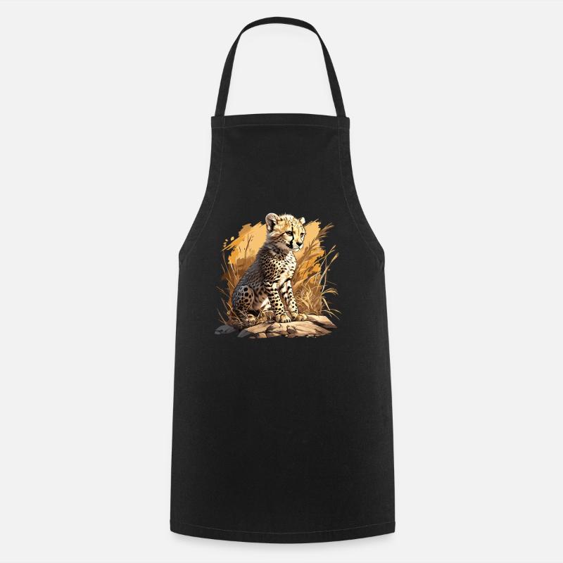 Guépard Geparde Gepard - Tablier de cuisine - noir