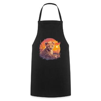Cheetah Geparde Gepard - Cooking Apron - black - Front - AI Model Male 185 dark (185cm)