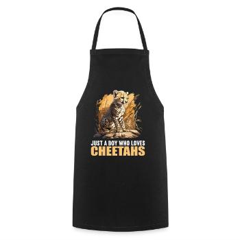 Cheetah Geparde Gepard - Cooking Apron - black - Front - AI Model Male 185 dark (185cm)