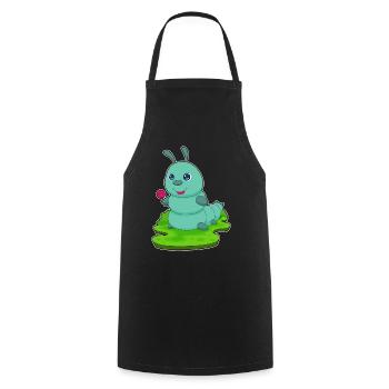 Sucette chenille - Tablier de cuisine - noir - Devant - AI Model Male 185 dark (185cm)