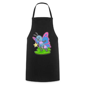 Butterfly Star - Cooking Apron - black - Front - AI Model Male 185 dark (185cm)