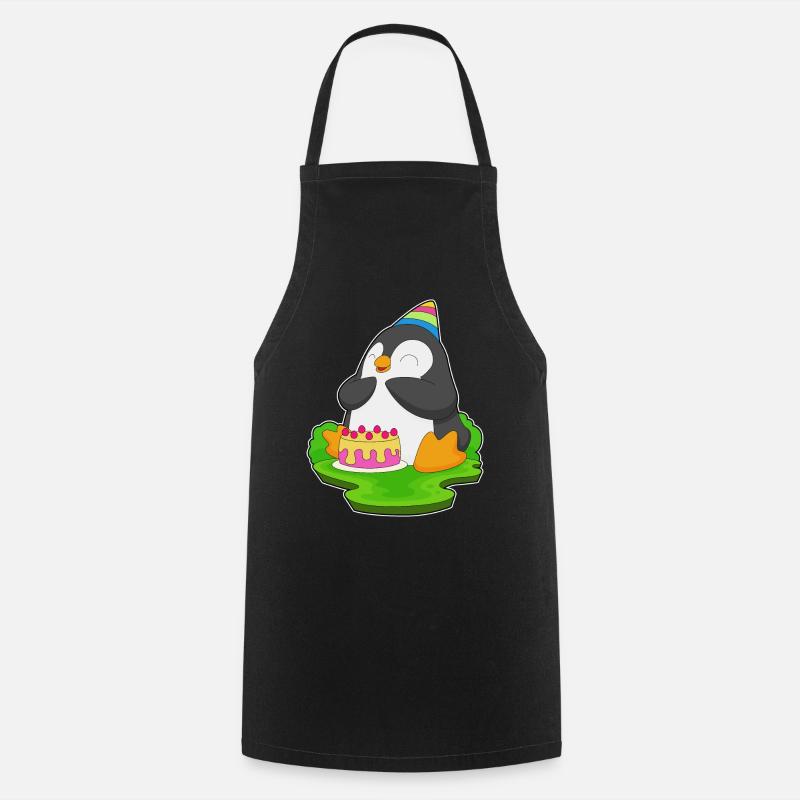 Gâteau d’anniversaire pingouin - Tablier de cuisine - noir