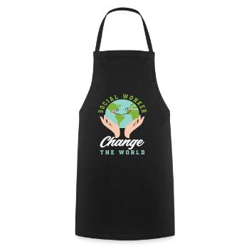 Just a cool social worker - Cooking Apron - black - Front - AI Model Male 185 dark (185cm)