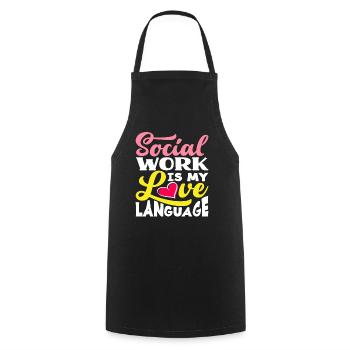 Social work is my love language - Cooking Apron - black - Front - AI Model Male 185 dark (185cm)