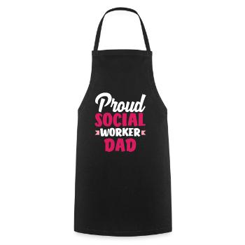 Proud social worker dad - Cooking Apron - black - Front - AI Model Male 185 dark (185cm)