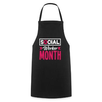 Social Worker Month Appreciation - Cooking Apron - black - Front - AI Model Male 185 dark (185cm)