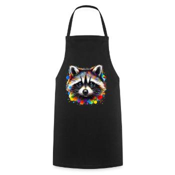 Raccoon - Cooking Apron - black - Front - AI Model Male 185 dark (185cm)