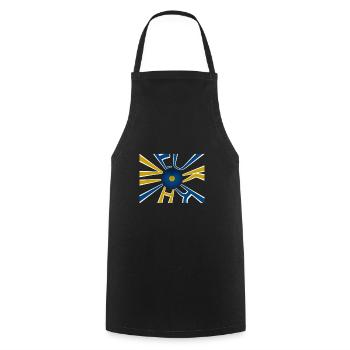 Ukraine Flag Kiev - Cooking Apron - black - Front - AI Model Male 185 dark (185cm)