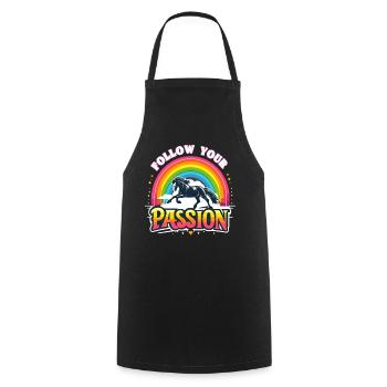 Follow Your Passion Horse Rider - Cooking Apron - black - Front - AI Model Male 185 dark (185cm)