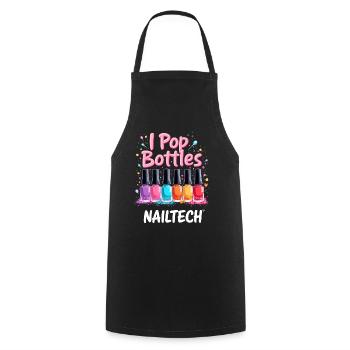 I Pop Bottles Nailtech für jede Kosmetikerin - Kochschürze - Schwarz - Vorne - AI Model Male 185 dark (185cm)