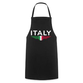 I Love Italy Tenue T-Shirt Design - Tablier de cuisine - noir - Devant - AI Model Male 185 dark (185cm)