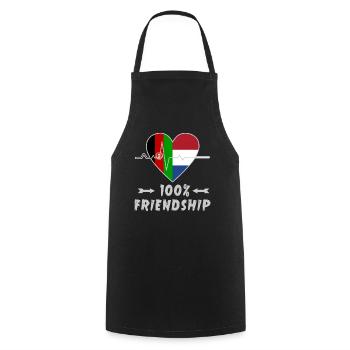 Afghanistan und Niederlande 100% Freundschaft - Kochschürze - Schwarz - Vorne - AI Model Male 185 dark (185cm)