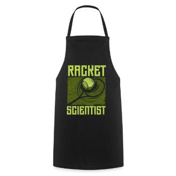 Drôle de joueur de tennis raquette jeu de mots - Tablier de cuisine - noir - Devant - AI Model Male 185 dark (185cm)