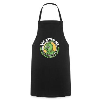 Say After Me Parasaurolophini Dinosaur Lover - Cooking Apron - black - Front - AI Model Male 185 dark (185cm)