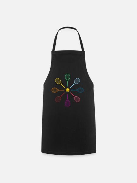 Funny Tennis Player Racket Tennis - Cooking Apron - black