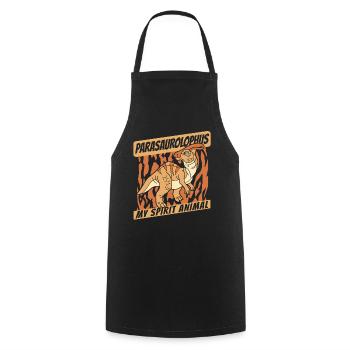 My Spirit Animal Parasaurolophini Dinosaur - Cooking Apron - black - Front - AI Model Male 185 dark (185cm)
