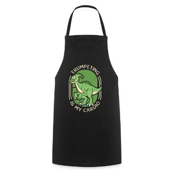 Trumpeting Is My Cardio Hadrosauridae Lover - Cooking Apron - black - Front - AI Model Male 185 dark (185cm)