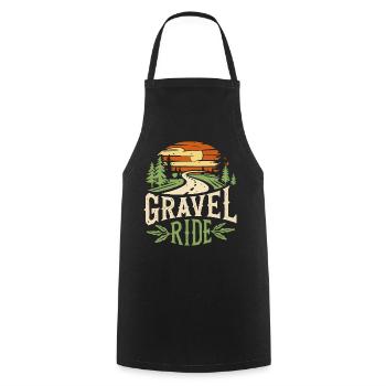 Aventure sur gravier - Tablier de cuisine - noir - Devant - AI Model Male 185 dark (185cm)