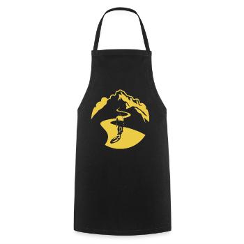 Cyclist on Mountain Road - Cooking Apron - black - Front - AI Model Male 185 dark (185cm)
