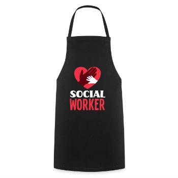 Social Work Heart Hand - Cooking Apron - black - Front - AI Model Male 185 dark (185cm)