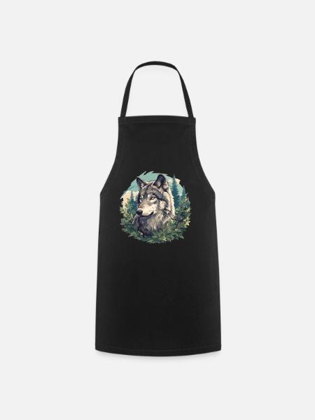 Wölfe Wolf - Kochschürze - Schwarz