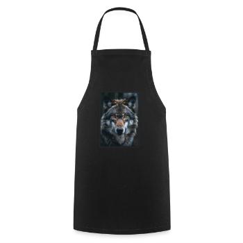 Wölfe Wolf - Kochschürze - Schwarz - Vorne - AI Model Male 185 dark (185cm)