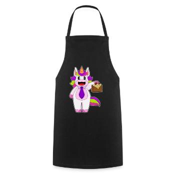 Einhorn Handtasche - Kochschürze - Schwarz - Vorne - AI Model Male 185 dark (185cm)