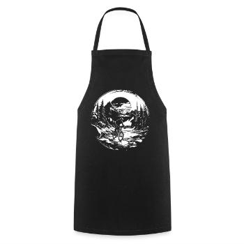 Mountain Biker Graphic - Cooking Apron - black - Front - AI Model Male 185 dark (185cm)
