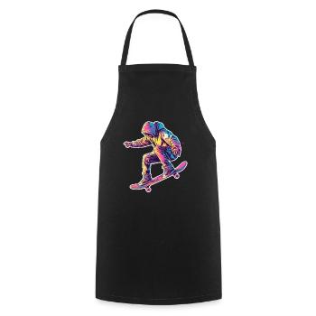 Retro Skateboarder - Kochschürze - Schwarz - Vorne - AI Model Male 185 dark (185cm)