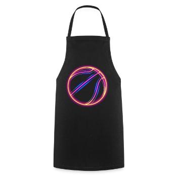 Basketball Retrowave - Kochschürze - Schwarz - Vorne - AI Model Male 185 dark (185cm)