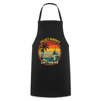 Collect moments, not things; summer memories last - Cooking Apron - black - Front - AI Model Male 185 dark (185cm)