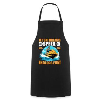 Jet Ski dreams: speed, sun, and endless fun! - Cooking Apron - black - Front - AI Model Male 185 dark (185cm)