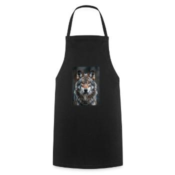 Wölfe Wolf - Kochschürze - Schwarz - Vorne - AI Model Male 185 dark (185cm)
