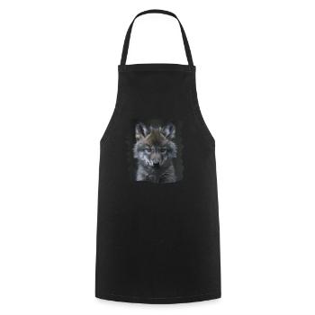 Wölfe Wolf - Kochschürze - Schwarz - Vorne - AI Model Male 185 dark (185cm)