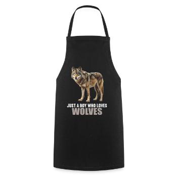 Wölfe Wolf - Kochschürze - Schwarz - Vorne - AI Model Male 185 dark (185cm)
