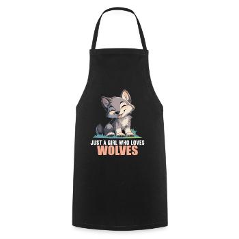 Wölfe Wolf - Kochschürze - Schwarz - Vorne - AI Model Male 185 dark (185cm)