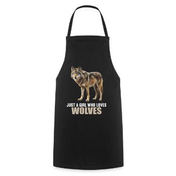 Wölfe Wolf - Kochschürze - Schwarz - Vorne - AI Model Male 185 dark (185cm)