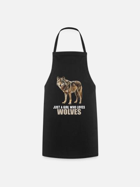 Wölfe Wolf - Kochschürze - Schwarz