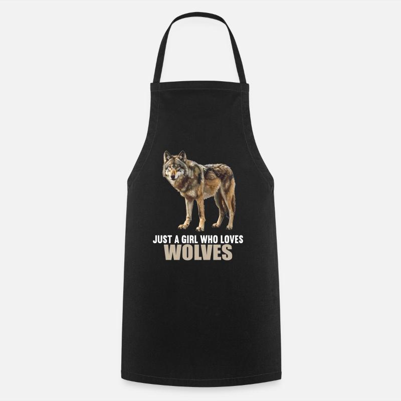 Wölfe Wolf - Kochschürze - Schwarz