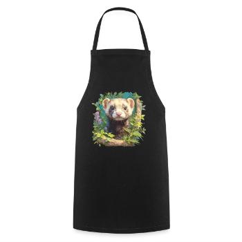 Ferret Frettchen - Kochschürze - Schwarz - Vorne - AI Model Male 185 dark (185cm)
