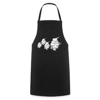 Croquis de la ruche - Tablier de cuisine - noir - Devant - AI Model Male 185 dark (185cm)