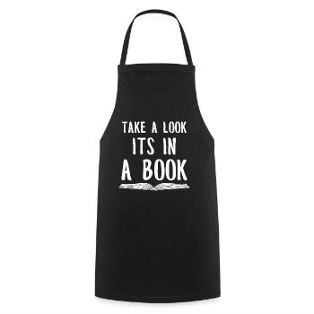 Book Books Library Reading Literature Read Books - Cooking Apron - black - Front - AI Model Male 185 dark (185cm)