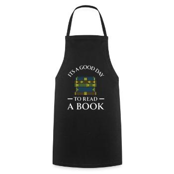 Book Books Library Reading Literature Read Books - Cooking Apron - black - Front - AI Model Male 185 dark (185cm)