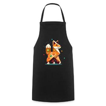 Fuchs im Lebkuchen Stil– Kreatives Weihnachtsmotiv - Kochschürze - Schwarz - Vorne - AI Model Male 185 dark (185cm)